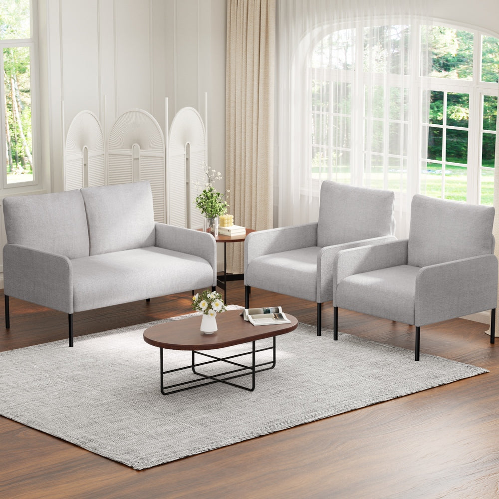 Marlowe Pillow Sofa Set – Soft Grey – Casa La Vie